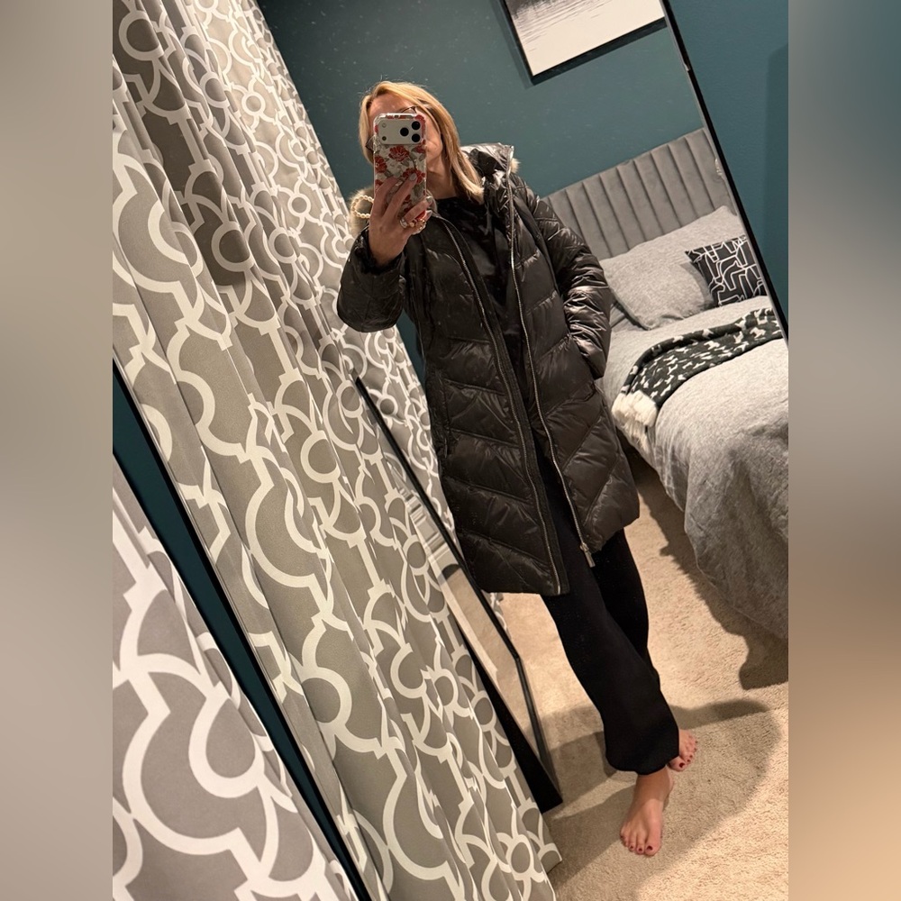 Michael Kors metallic bronze/grey Puffer Jacket